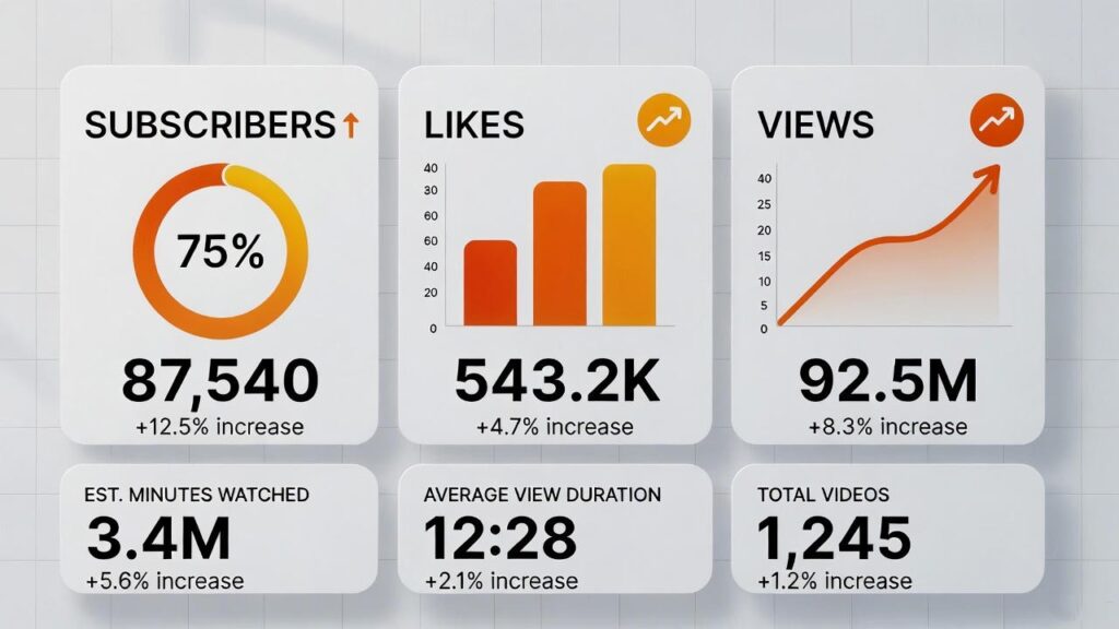 YouTube kanal büyümesi ve abone artışı grafiği