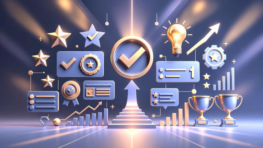 Sosyal medyada başarıya giden adımları ve örnek büyüme sürecini simgeleyen görsel