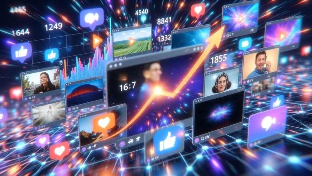 Shorts videolarında izlenme artışını temsil eden grafikler